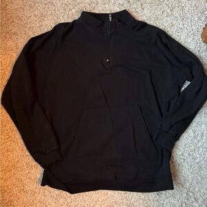 Men's Classic Black Quarter-Zip Pullover Sweatshirt